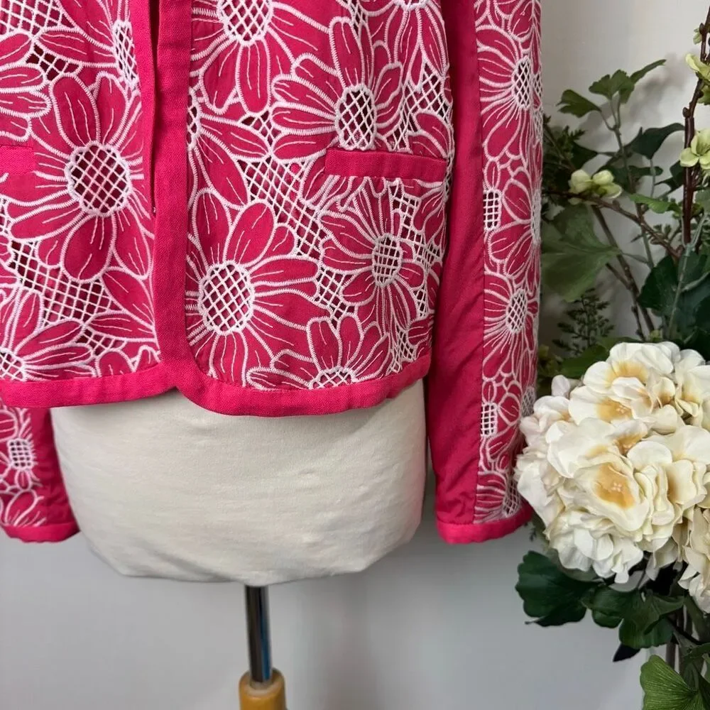 Dolan Left Coast * Lace Floral Jacket in Coral NWT New | Anthropologie | Large